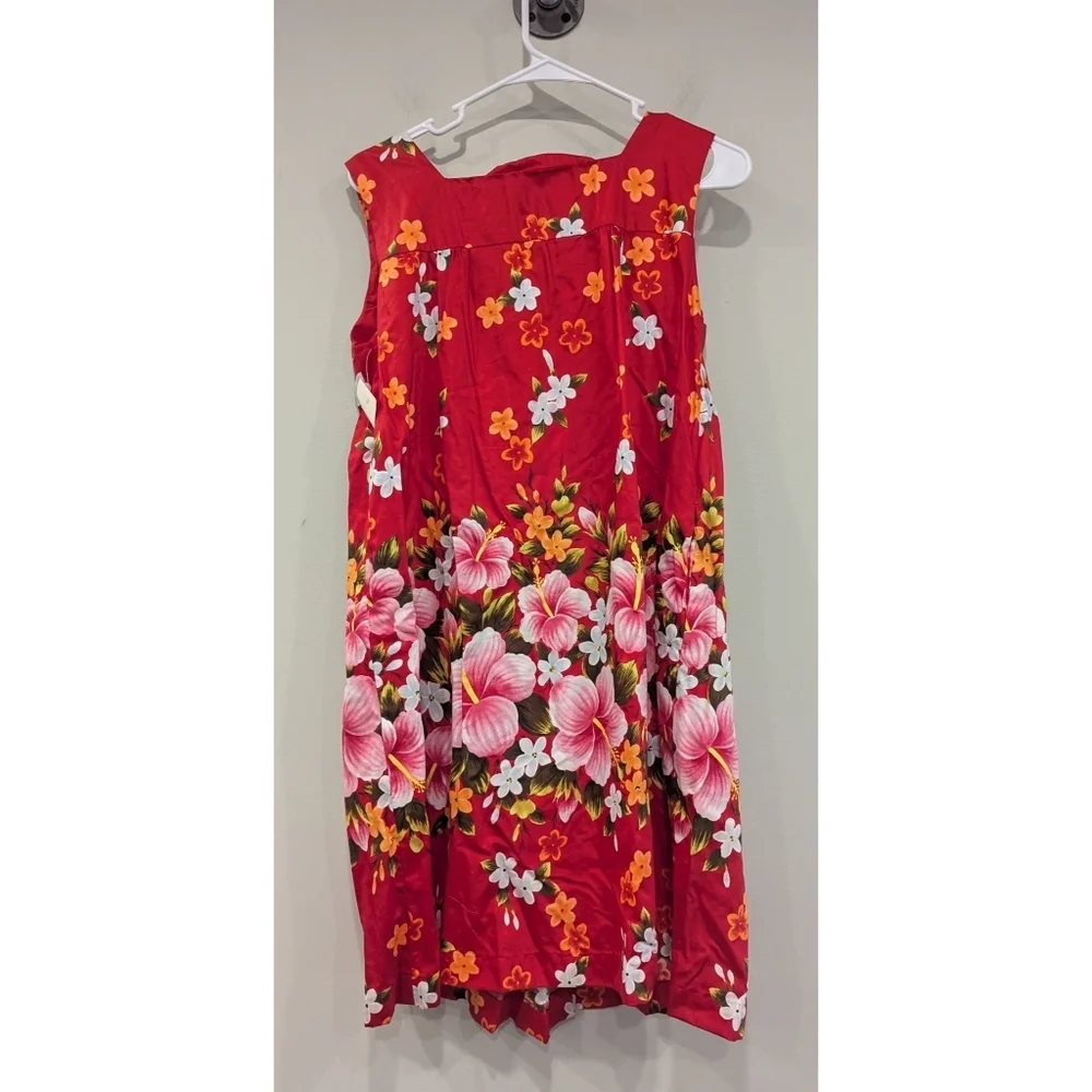 Vintage Ui-maikai Original Hibiscus Hawaiian 100% Cotton Dress Size 12
